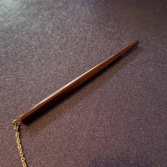 Artisan Hair Sticks Sterling Silver And Amethyst Brown Wood - Picture 5 of 6